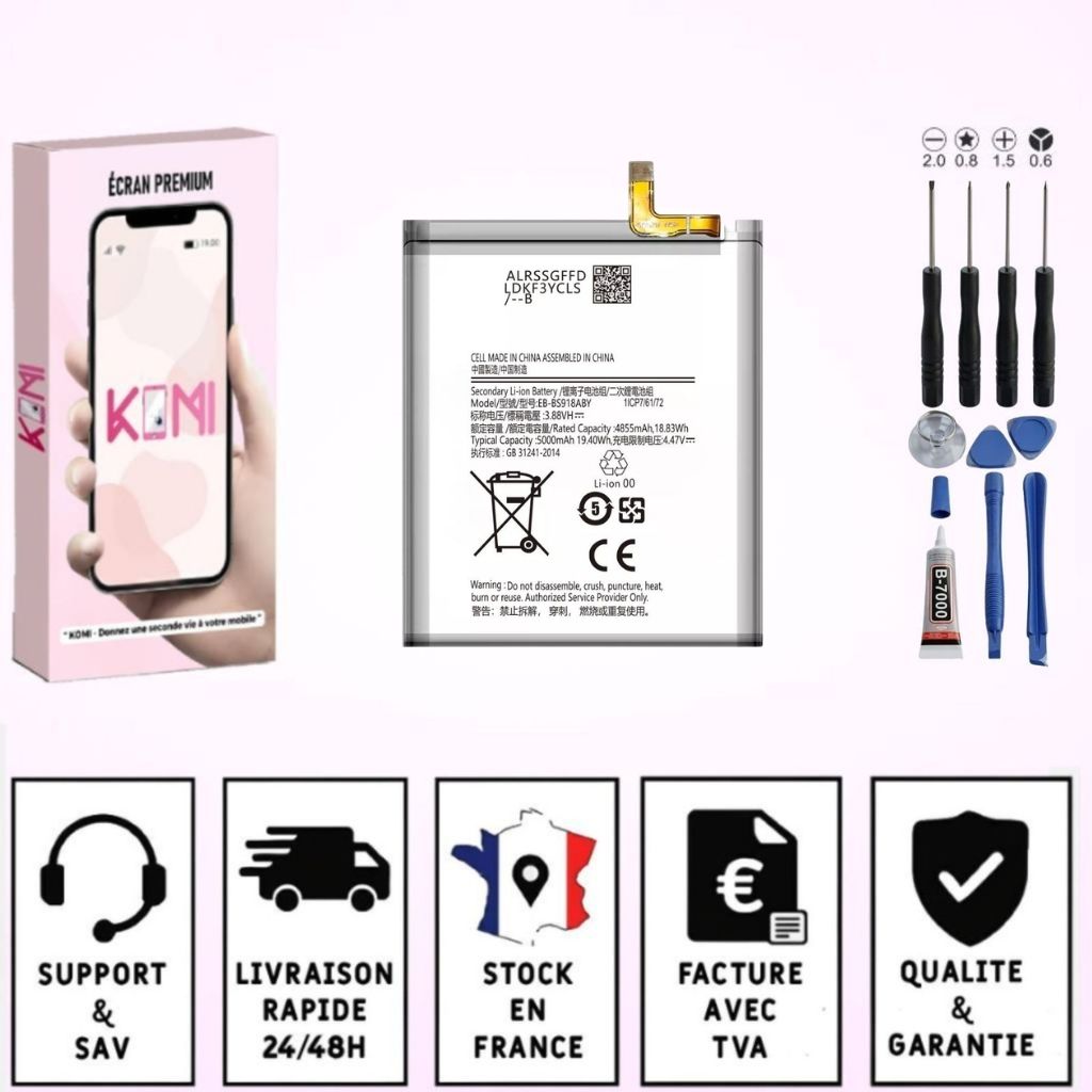 Batterie Samsung Galaxy S23 Ultra avec badges garantie