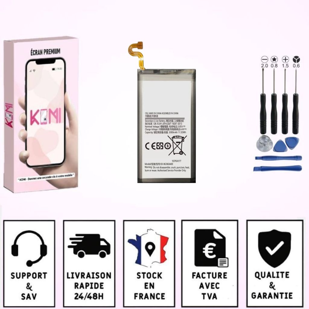 Batterie Samsung Galaxy S9 avec colle