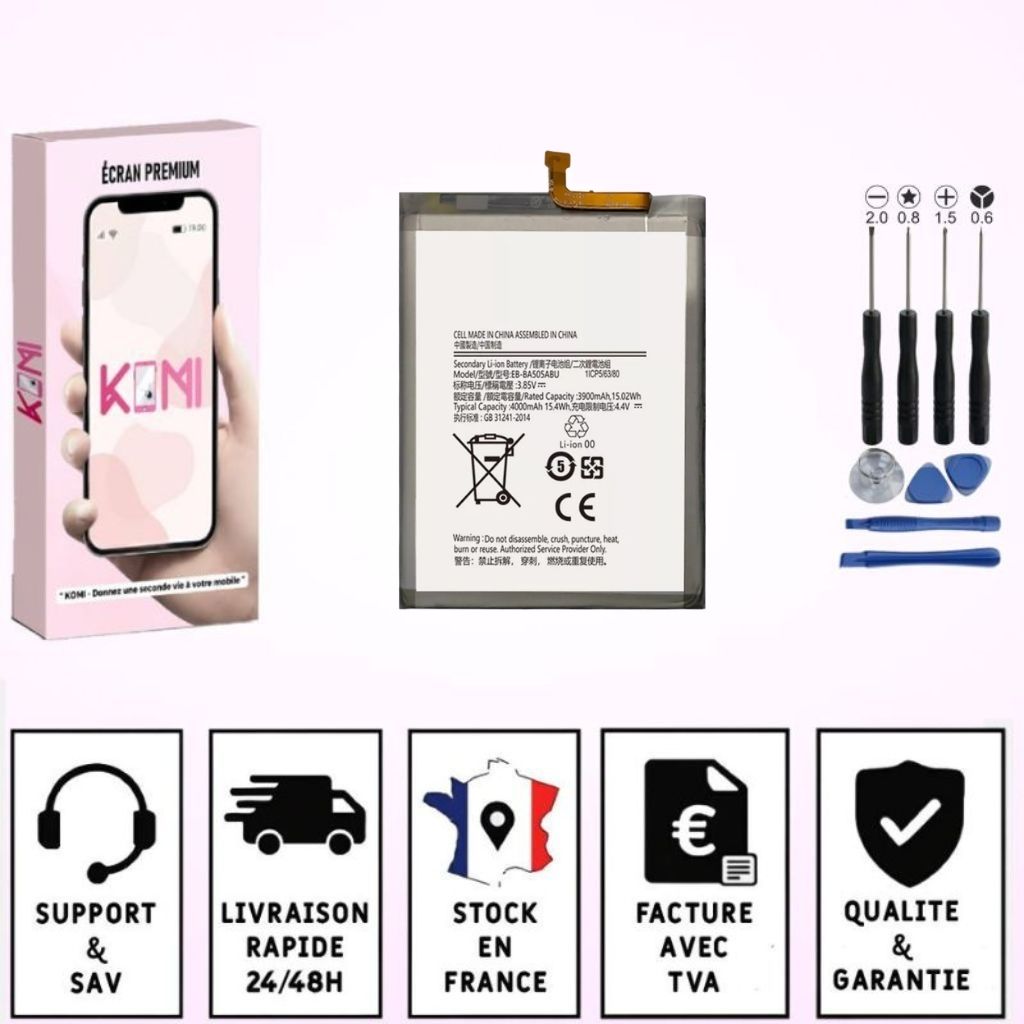 Batterie Samsung Galaxy A20/A30/A30s/A50/M10s avec colle