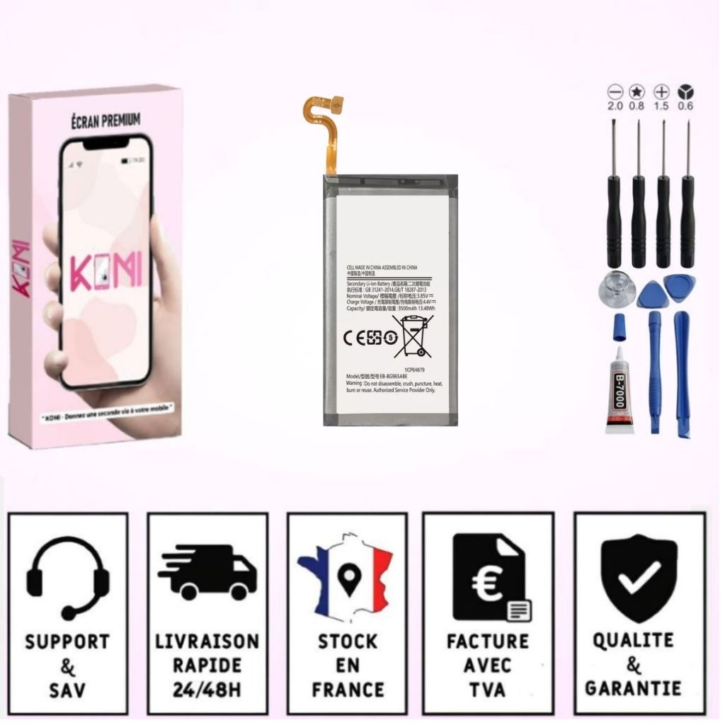 Batterie Samsung Galaxy S9+ avec badges garantie