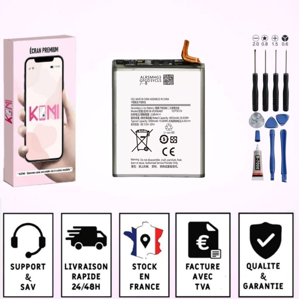 Batterie Samsung Galaxy S21 Ultra avec badges garantie