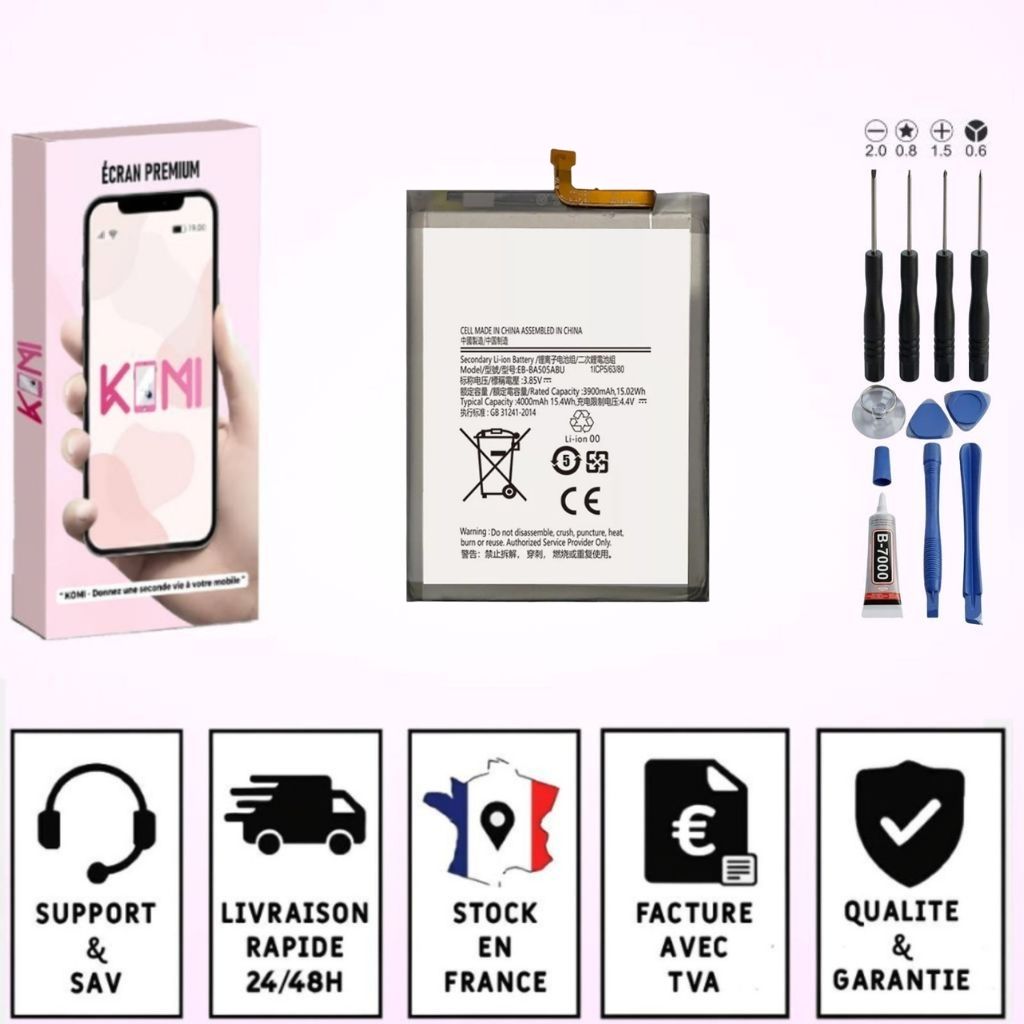 Batterie Samsung Galaxy A20/A30/A30s/A50/M10s avec badges garantie