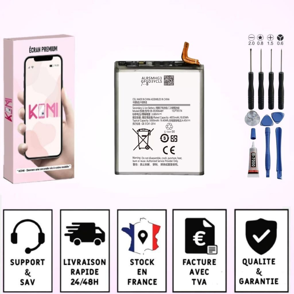 Batterie Samsung Galaxy S22 Ultra avec badges garantie