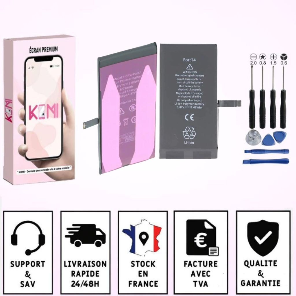 Batterie iPhone 14 avec colle