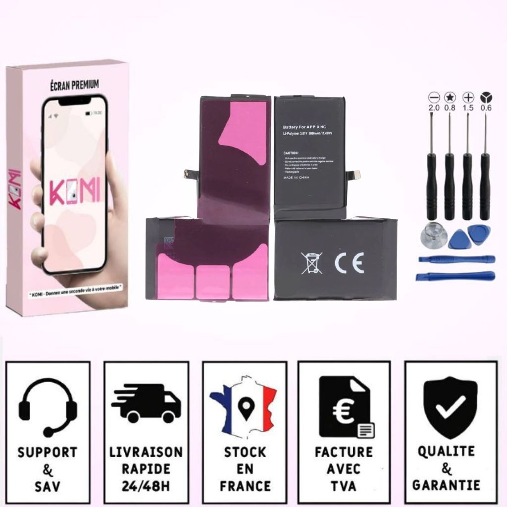 Batterie iPhone X avec colle