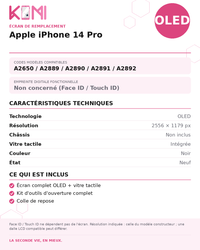 Fiche produit KOMI - Écran Apple iPhone 14 Pro OLED