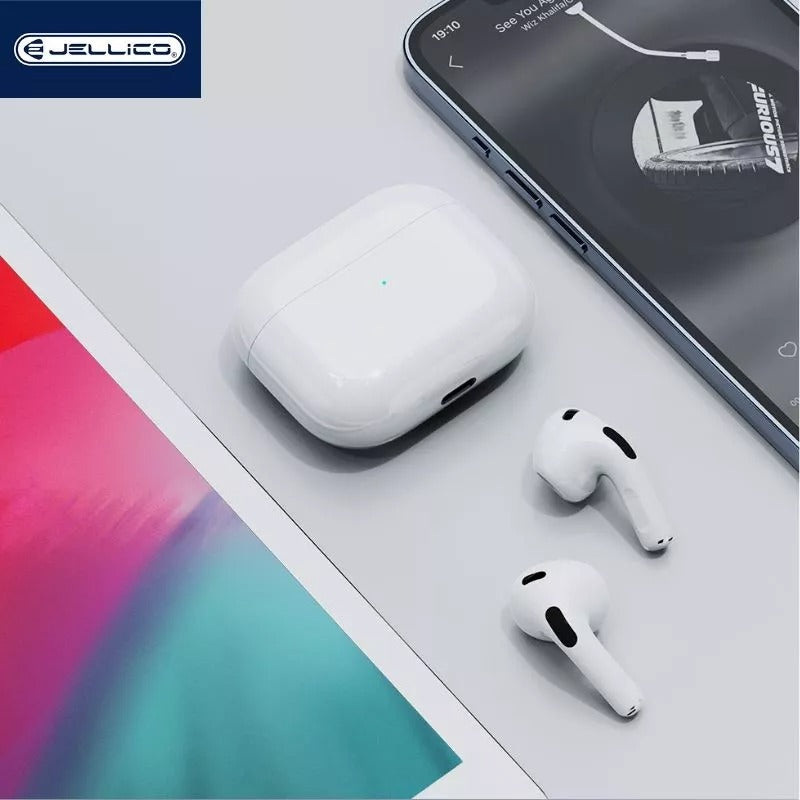 JELLICO - Écouteurs Sans Fil Bluetooth 5.1 – Intra-auriculaires AirBlue 3 TWS Pods | Blanc