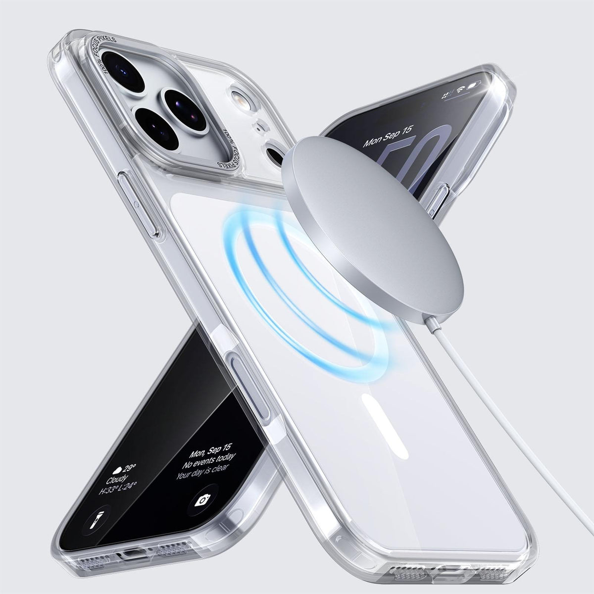 Coque Ko-MAG Transparente pour iPhone 17 Pro Max – Compatible Recharge sans fil