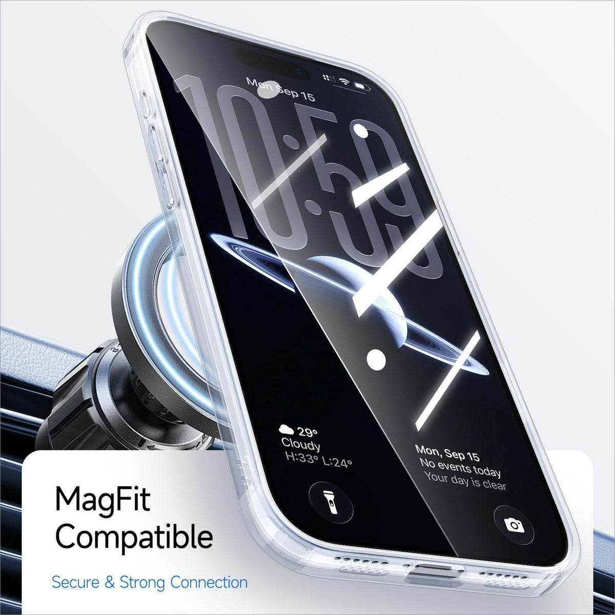 Coque Ko-MAG Transparente pour iPhone 17 Pro Max – Compatible Recharge sans fil