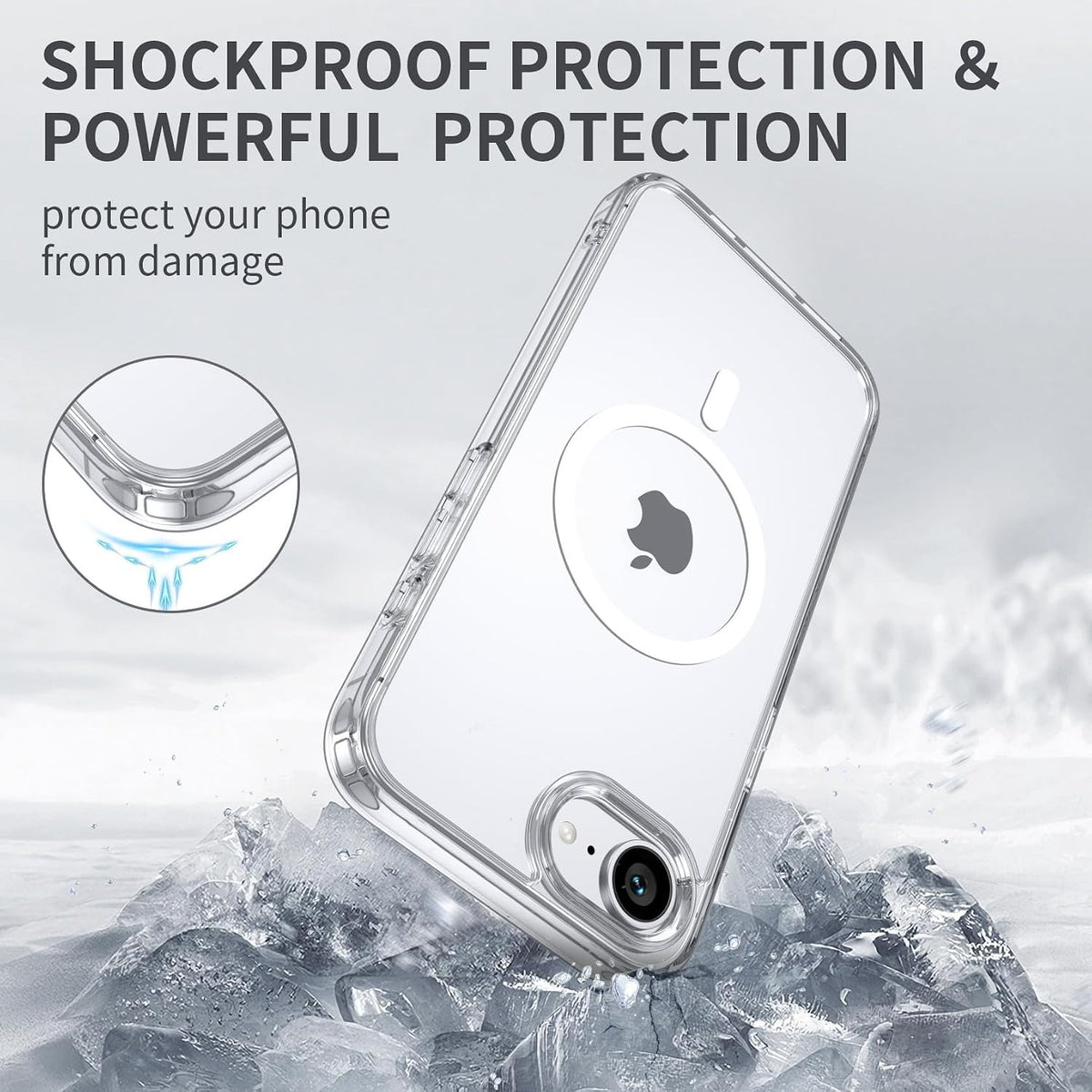 Coque Ko-MAG Transparente pour iPhone 16e – Compatible Recharge sans fil