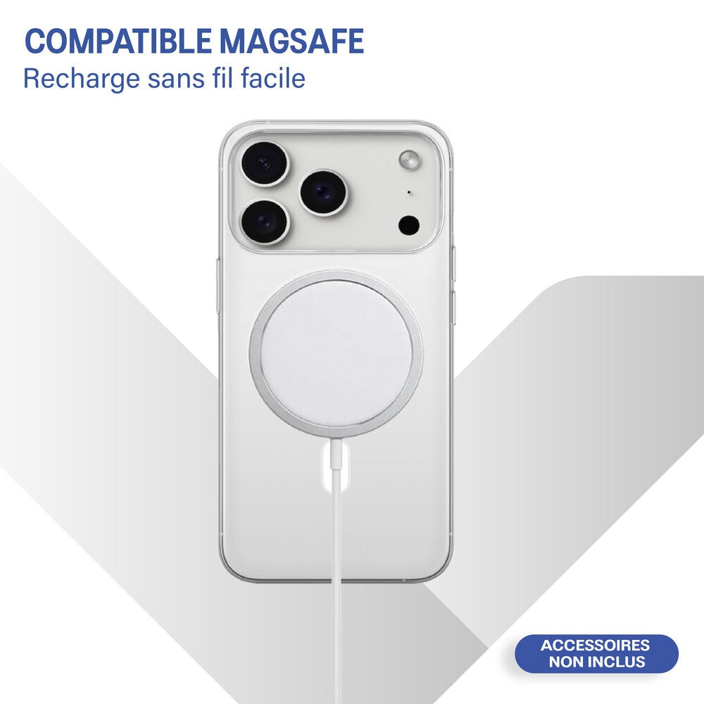 Coque Ko-MAG Transparente pour iPhone 17 Pro – Compatible Recharge sans fil