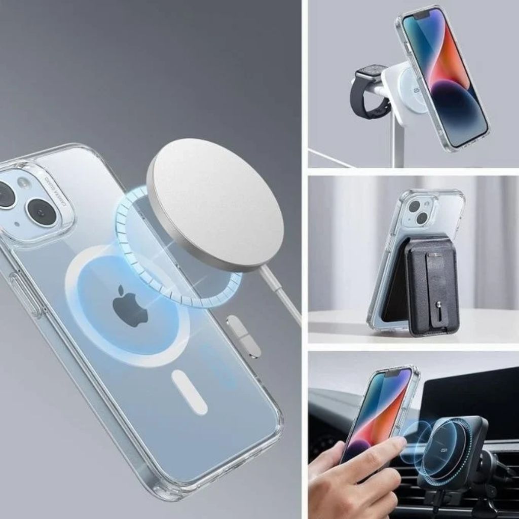 Coque Ko-MAG Transparente pour iPhone 14 Plus – Compatible Recharge sans fil