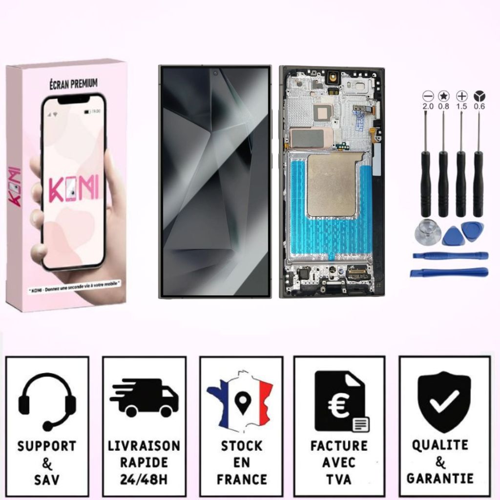 Écran pour Samsung Galaxy S24 Ultra – LCD – Kit outils + adhésif inclus